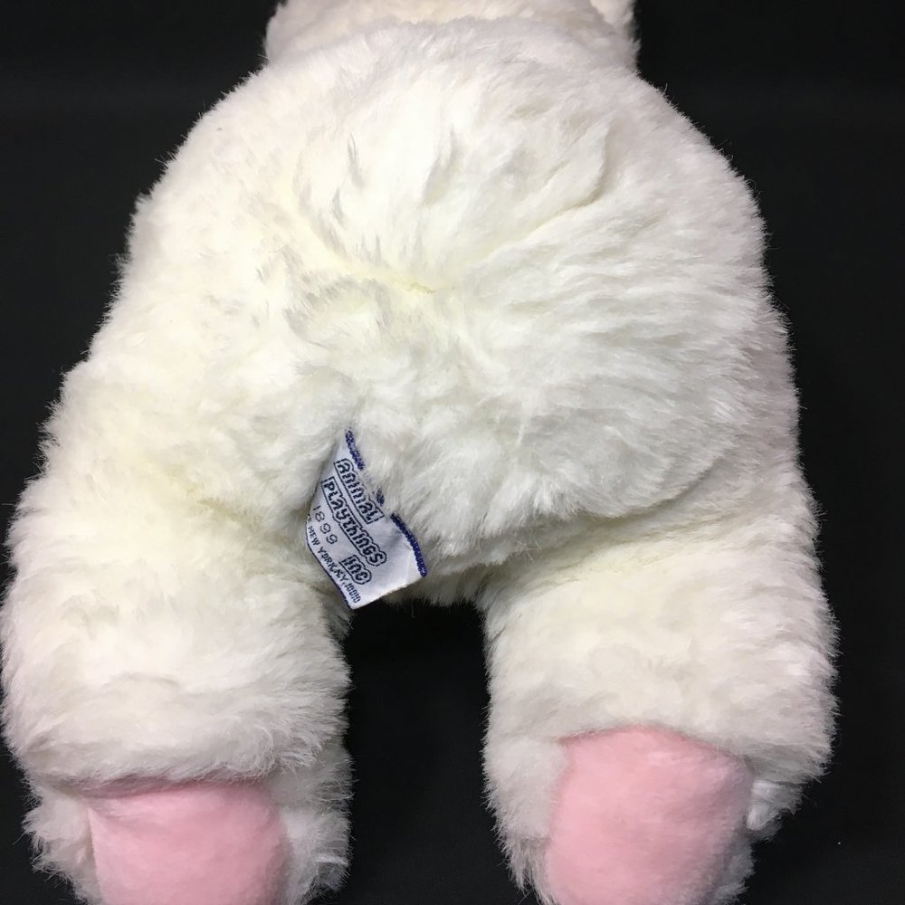 Vintage Animal Playthings Bunny Plush White Pink - Picture 5 of 9